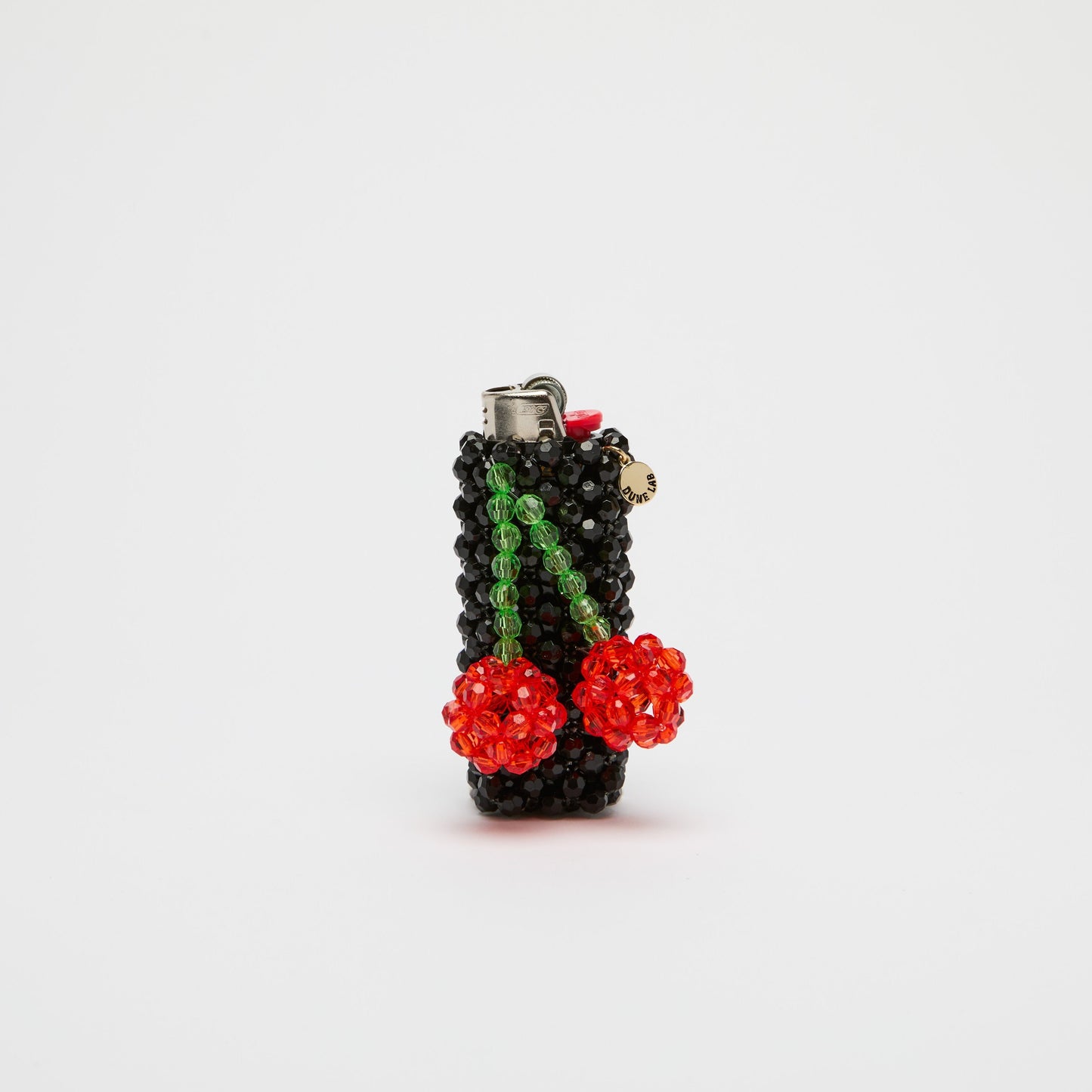 Beaded Lighter Case - Handmade Bic Lighter Cover Fits Most Standard Size Lighters, Cute & Unique Sleeve Holder with Easy Installation, Fashionable Accessories for Women (Cherries)